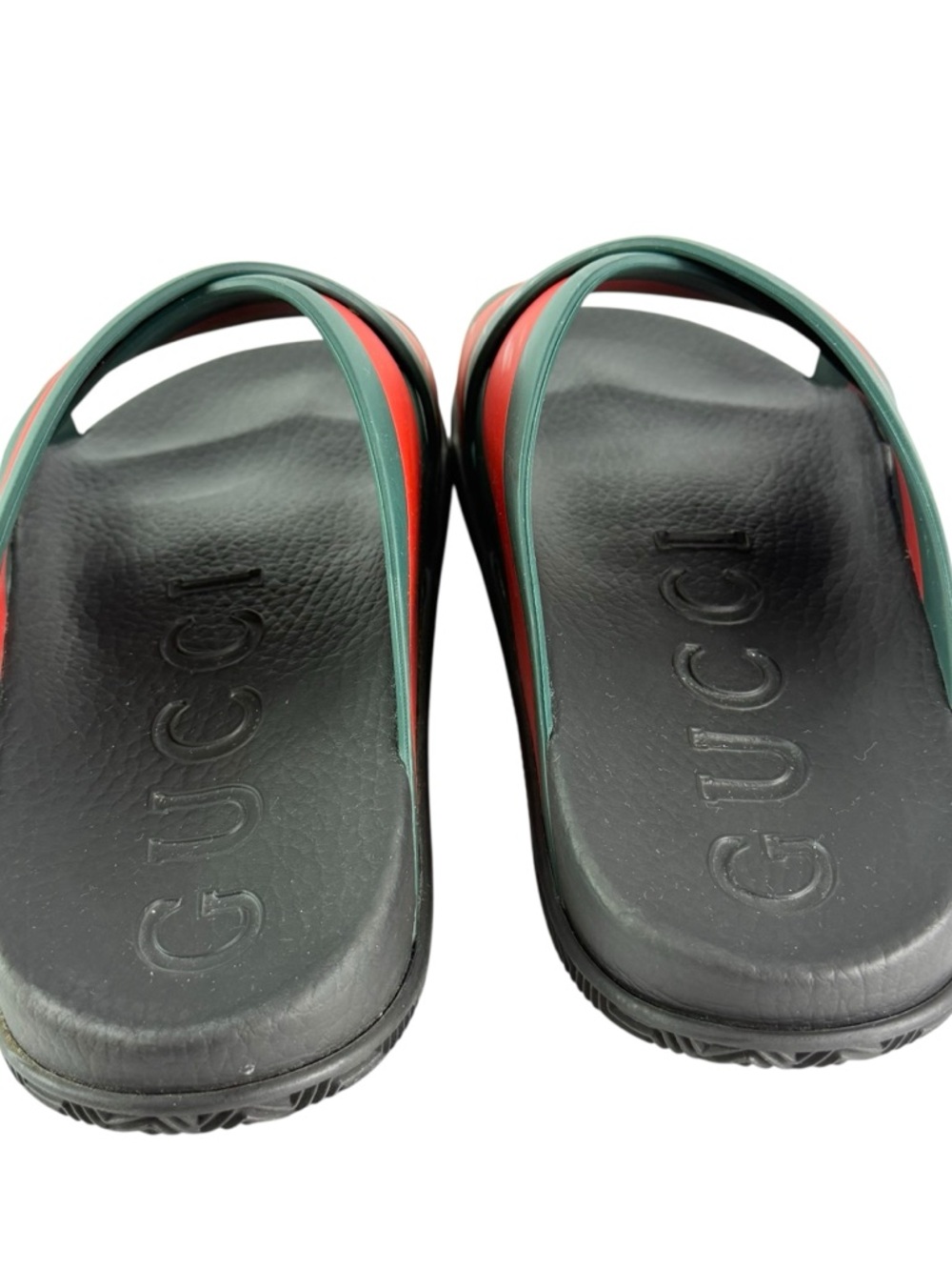 GUCCI 630326 Rubber Web Crisscross Slide Stripe Men's Sandal 9 - 9.5 US - Picture 7 of 12